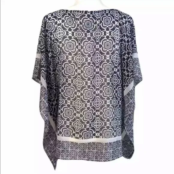 Talbots summer top sheer Poncho size M NWOT - Picture 5 of 6